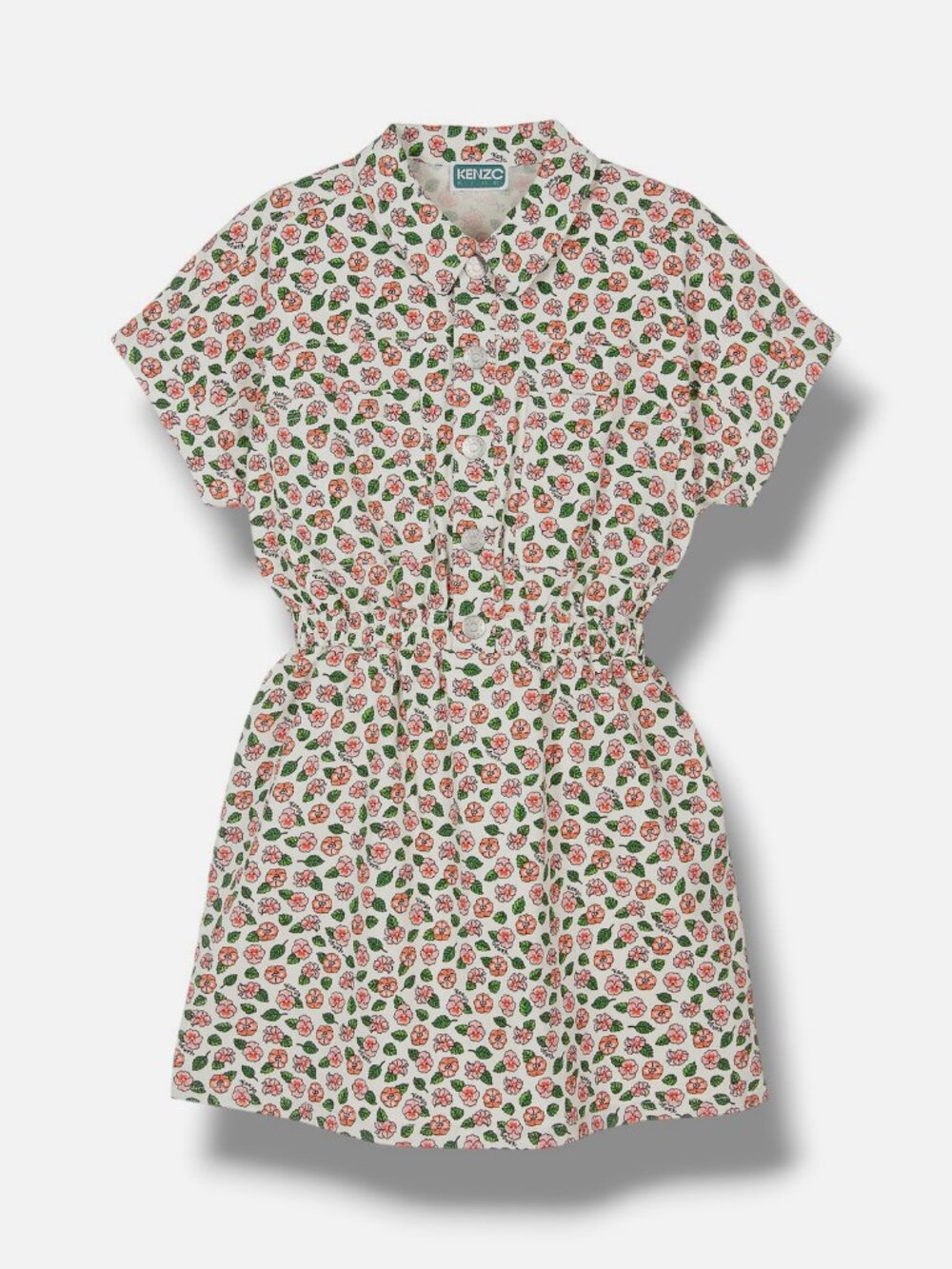Kenzo Kids Girl's Ivory Floral Denim Shirt Dress Size 2